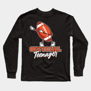 Official Teenager 13th Birthday Dabbing football Long Sleeve T-Shirt